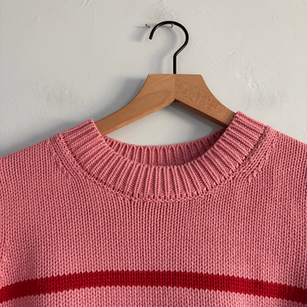 Boden Lucy Chunky Cotton Sweater Pink Red - Picture 5 of 10